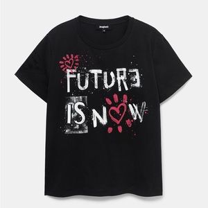 Desigual T-shirt hearts 100% cotton Size Large